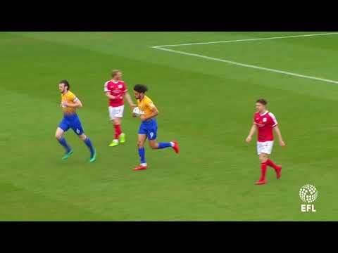 Lee Angol scores the first goal against Crewe