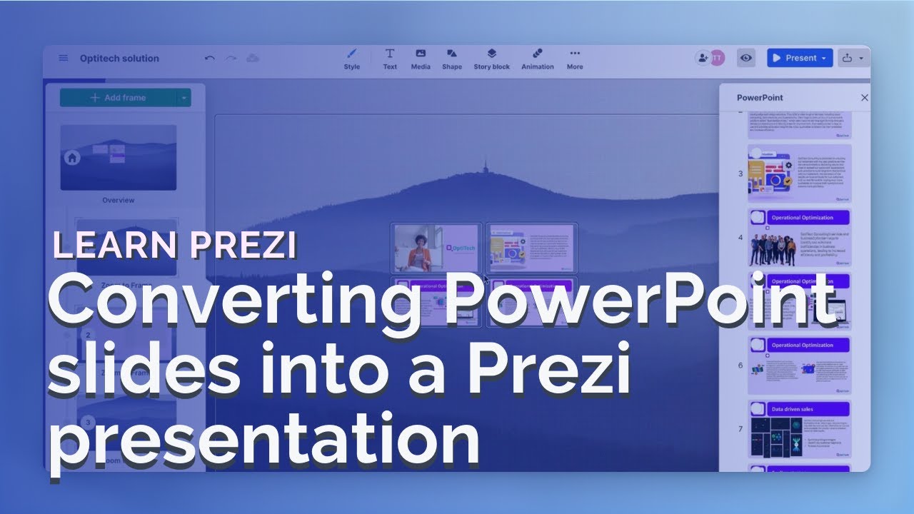 Converting or importing PowerPoint slides into a Prezi presentation