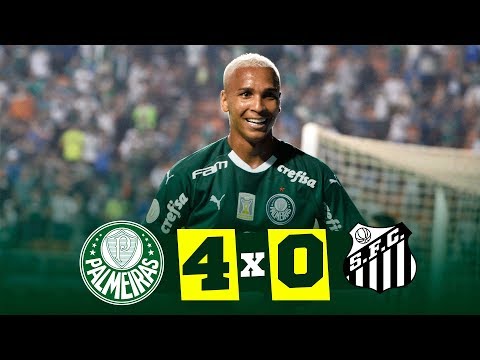 Palmeiras 4 x 0 Santos  Gols & Melhores Momentos   Brasileirão 2019