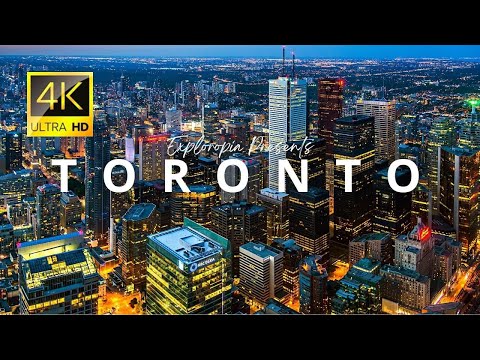 Toronto, Ontario, Canada 🇨🇦 in 4K ULTRA HD 60 FPS Video at Night by Drone