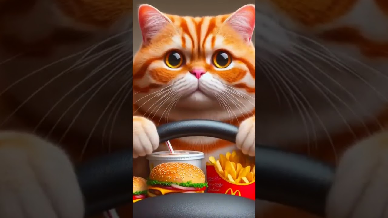 Poor Cat Injured at Hospital Eating Fast Food 😿