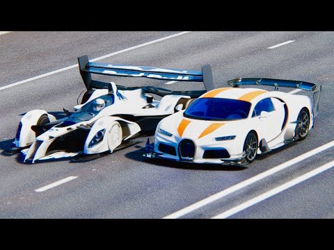 Bugatti Chiron 300+ GTR Concept vs Red Bull X2022 GTR Concept at Drag Race 20 KM