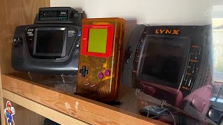My handheld console collection #gamesroom #sega #nintendo #atari