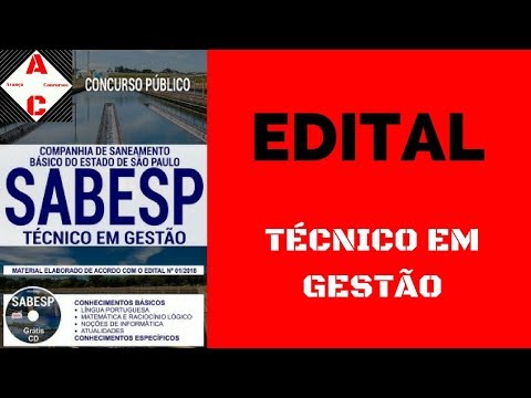Material de Estudo + Edital - Concurso SABESP 2018 - Técnico em Gestão