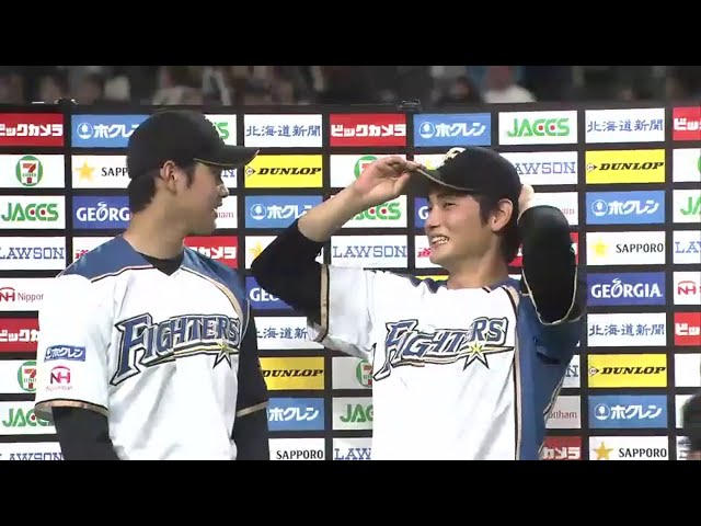 ファイターズ中村投手・大谷選手ヒーローインタビュー 2014/5/24 ファイターズ対ベイスターズ