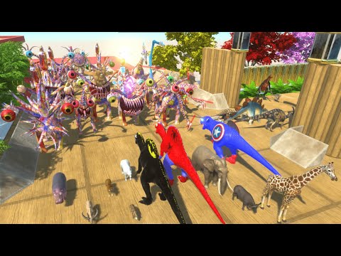ESCAPE FROM ALIENS ⚡ VS SUPER HERO DINOSAURS 🦖 SEASON 2 COMPILATION👾 -Animal Revolt Battle Simulator