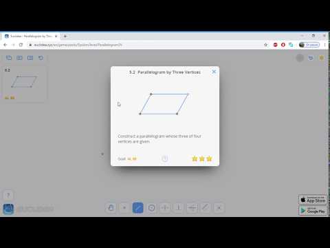 5.2 Euclidea Parallelogram by Three Vertices Soluce 4L 8E