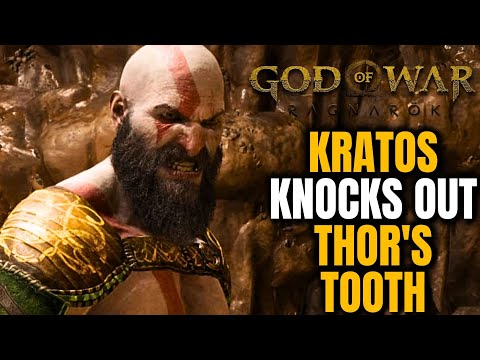 Kratos Knocks Out Thor's Tooth in One Punch - Watch Thor's Tooth After The Fight God Of War Ragnarok