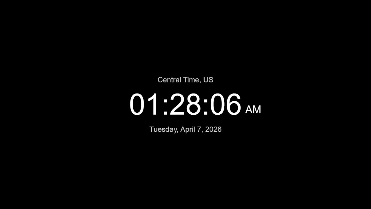 🔴 LIVE | Clock / Current time in Central, US / what time is it now