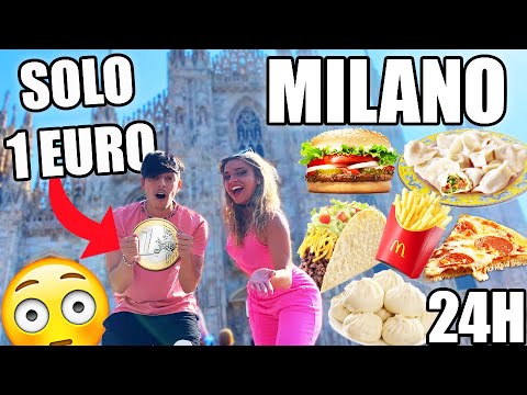 WE SURVIVE ON 1 EURO FOOD IN MILAN FOR 24 HOURS! *TOO MUCH STUFF!*