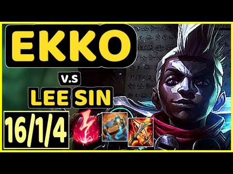 SIRT (EKKO) vs LEE SIN - 16/1/4 KDA JUNGLE GAMEPLAY - BR Ranked GRANDMASTER