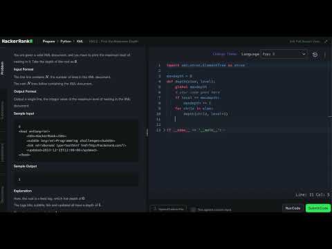 Hackerrank Python Solution 2 Xml Xml 2 Find The Maximum Depth