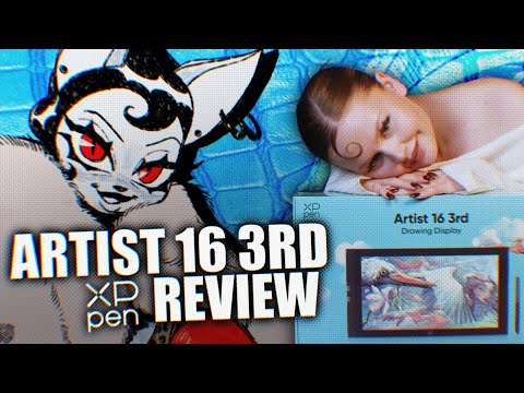 XPPen Artist 16 3rd Drawing Tablet with Screen, 15.4"Pen Display with 16K Pressure Stylus, Anti-Glare Etched Glass, 2 Scroll Wheels & 8 Hotkeys, Include Foldable Stand, Compatible with Mac/Win/Android video review thumbnail