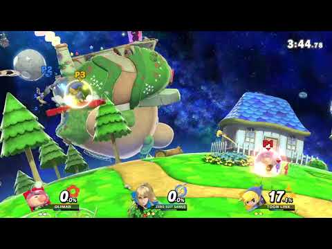 Olimar vs Zero Suit Samus vs Toon Link Online Match