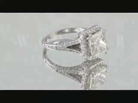 5.00 CTW PRINCESS VINTAGE PAVE ENGAGEMENT RING