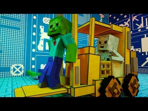 MINECRAFT ANIMATION SkeleGUN and ZOMBIE Dexter and Dee Dee Style Dance