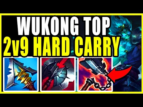 WUKONG TOP SEASON 11 MEGA SUSTAIN BRUISER BUILD! LEGIT 2v9 - League of Legends