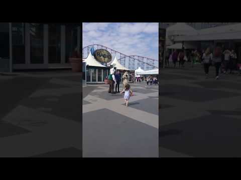 Hugging Gromit at Wallace and Gromit ride Blackpool Pleasure Beach