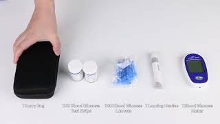Easy@Home Blood Glucose Monitor Kit: Diabetes Testing Kit - 100 Test Strips and 100 Blood Lancets
