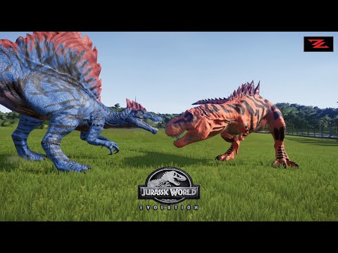 MAX LEVEL 40 TREX VS SPINOSAURUS VS INDOMINUS REX 🦖 Dinosaurs Battle - Jurassic World Evolution