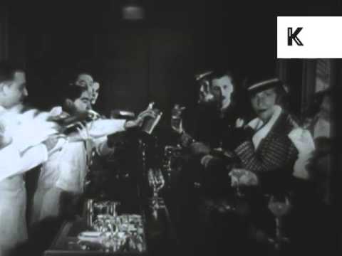 1920s Speakeasy, U.S., Prohibition, Drinking, Dancing, Archive Footage