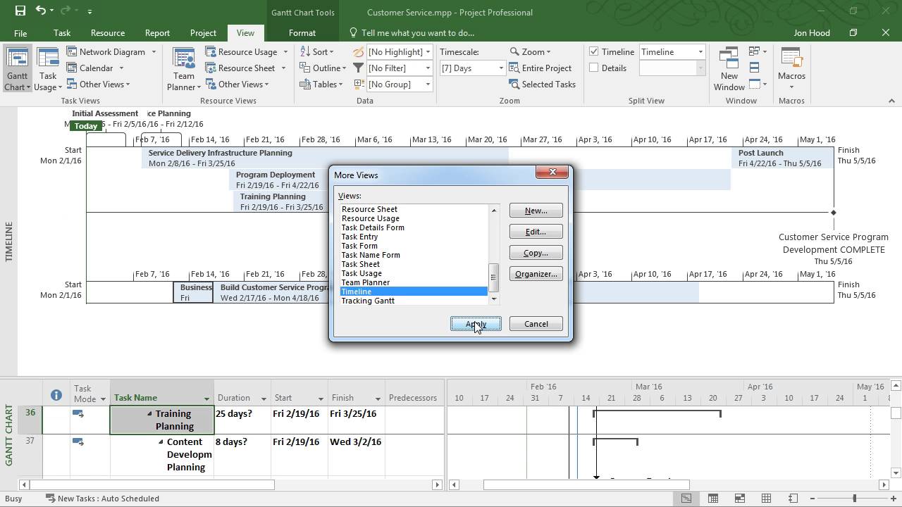 Project 2016: Creating MultipleTimelines