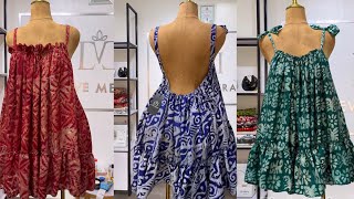 DIY : How to Cut a Stylish Gathered Flare Off-Shoulder Dress | Easy Sewing Tutorial | Beginner 