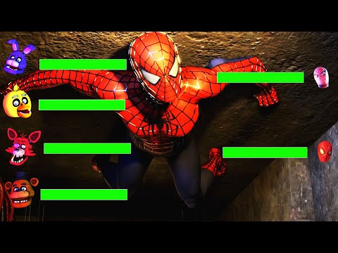 [SFM FNaF] FNAF Originals vs Spiderman WITH Healthbars!