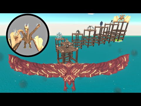 DEATHFLY RODAN VS KING GHIDORAH FOR RESCUE MOTRHA - Animal Revolt Battle Simulator