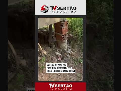 Engenharia da criatividade: viga feita com balde e tijolos viraliza na Bahia
