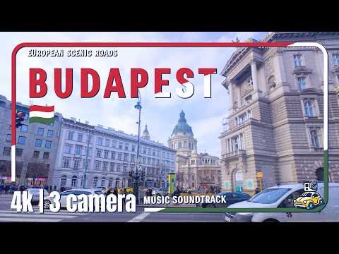 Stunning Budapest Drive with relaxing music, 3 camera recording 4K