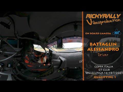 OBC VR 360° ALESSANDRO BATTAGLIN // Coppa Italia GT Vallelunga 16-18/7/2021 // Qualifying 1