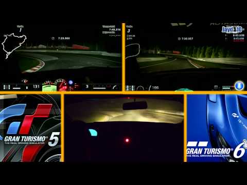 GT5 Vs GT6 Vs Real Life Comparison at Nürburgring Nordschleife (night)