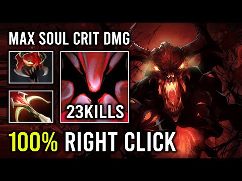 JUST STAND & HIT 100% Max Soul Right Click Brutal Crit Instant Delete Shadow Fiend Dota 2
