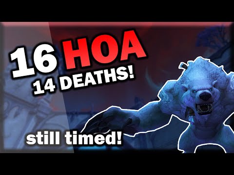 16 Halls Of Atonement PUG - 14 DEATHS - NO healer damage - Still timed it! - Guardian Druid POV