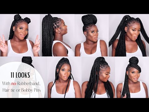 HOW TO | STYLE MEDIUM KNOTLESS BRAIDS WITH NO HAIR...