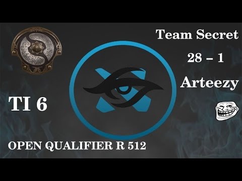 Team Secret TI 6 OPEN QUALIFIER EU ROUND OF 512 , 28 - 1 and just RTZ dead lol