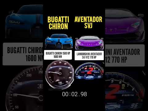 Lamborghini Aventador SVJ v12 770 hp vs Bugatti Chiron AWD W16 1500 hp