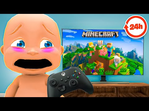 Baby Spends 24 Hours in Minecraft!