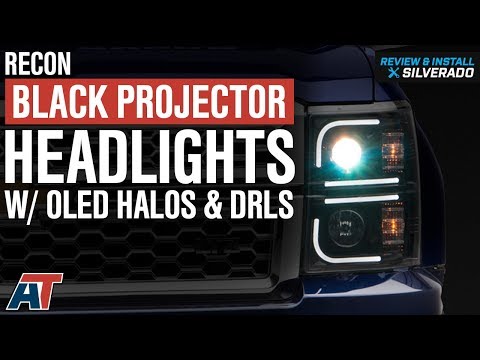 2014-2015 Silverado 1500 Recon Black Projector Headlights - OLED Halos & DRLs Review & Install