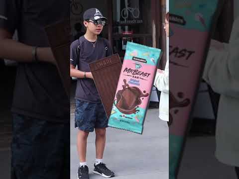 FREE Silver Bar or FREE Chocolate Bar?? (They Lost $100) #shorts #feastables #mrbeast #chocolate