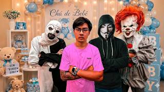🔥 INVADIMOS O CHÁ DE BEBÊ DA LAVÍNIA... E O CHEFE DOS PALHAÇOS APARECEU! 😱🤡