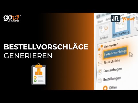 Bestellvorschläge generieren | JTL-Wawi #tutorial #letsgoecommerce #jtl