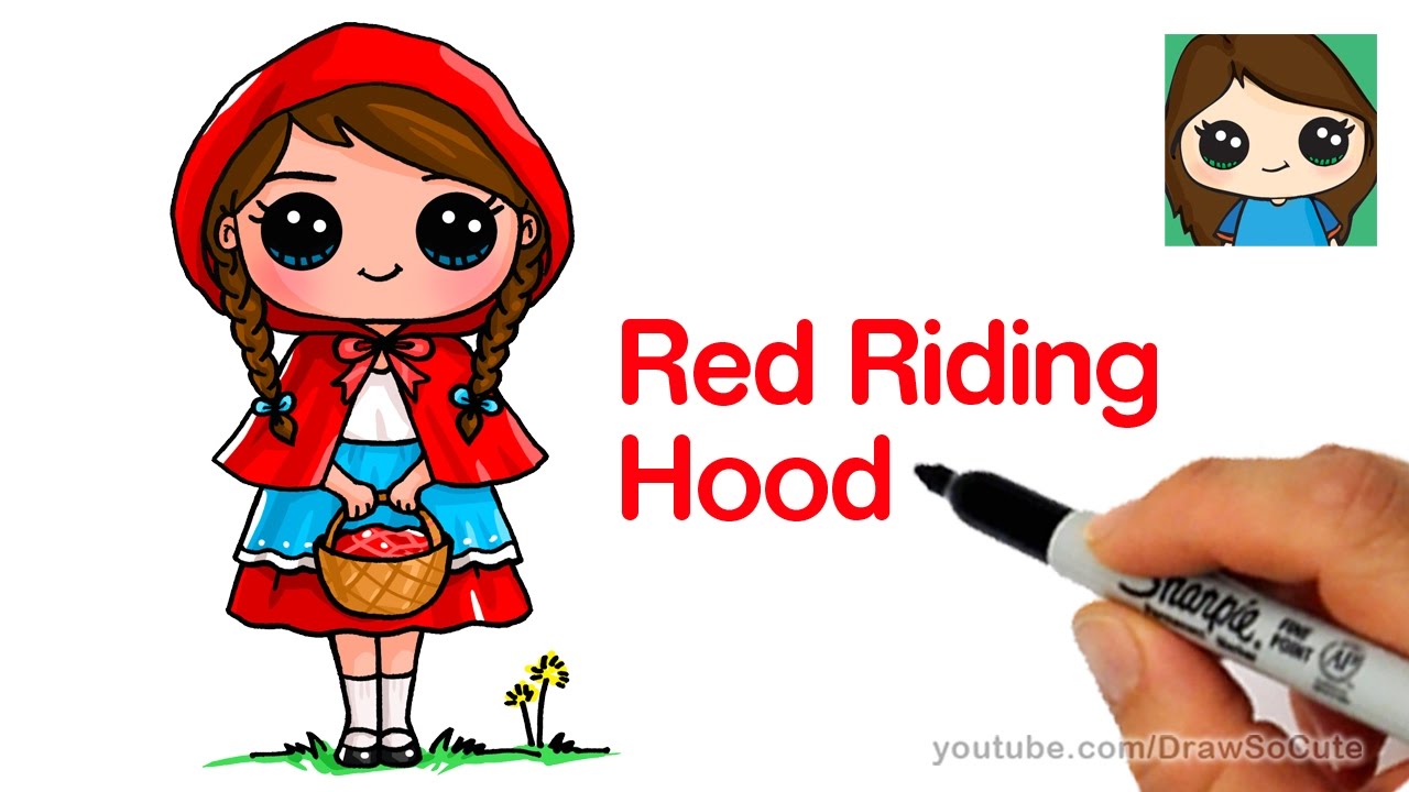 How To Draw Little Red Riding Hood Cute And Easy