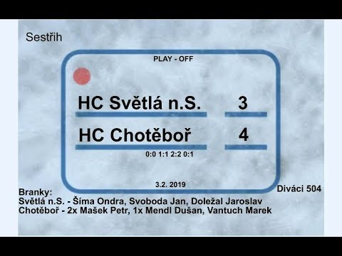 HC Světlá n.S. - HC Chotěboř 3:4 (v prodloužení)