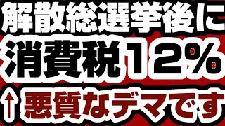 自民党『解散総選挙後に消費税を12%上げる』←悪質なデマで完全な嘘でした　【解散総選挙2026】2026年2月2日