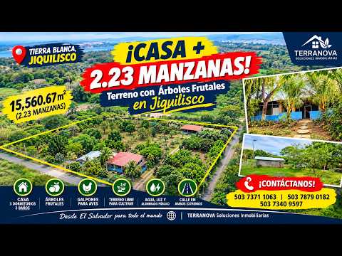 En venta terreno con casa en Tierra Blanca Jiquilisco Usulután 