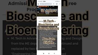 IIT Jodhpur MTech 2026 🔥 Bioscience & Bioengineering | Biotech Eligible! | Self Sponsored Option