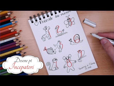 Desenez Animale din Numere de la 1 la 9 || Desene Simple Incepatori