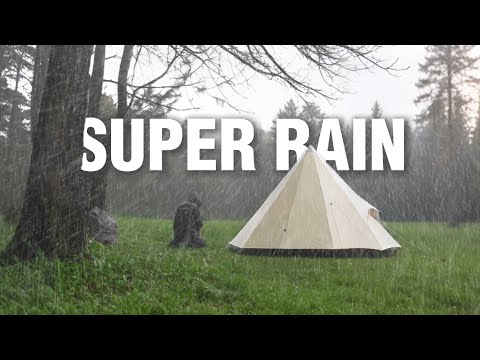 ⛈️ Mein NEUES ZELT wurde von WAHNSINNSREGEN getroffen ☔ Camping im extrem starken Regen und Gewitter